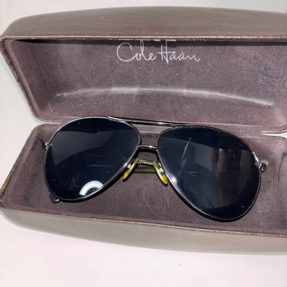 Cole Haan C736 36 Pilot Aviator Sunglasses Gray Lens Authentic 62mm with Case - Picture 1 of 9